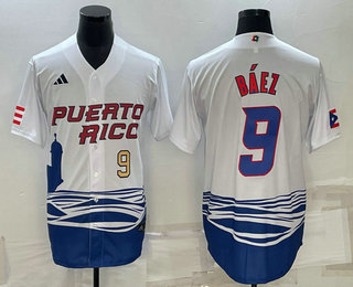 Men's Puerto Rico Baseball #9 Javier Baez Number White 2023 World Baseball Classic Stitched Jerseys,We sell and wholesale Men's Puerto Rico Baseball #9 Javier Baez Number White 2023 World Baseball Classic Stitched Jerseys on line form chian!
